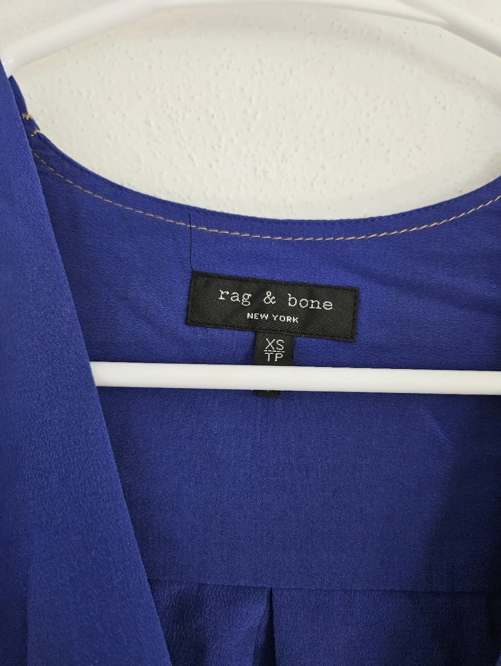 Rag & Bone Shields Silk Mini Dress Tunic In Electric Blue - Picture 5 of 6